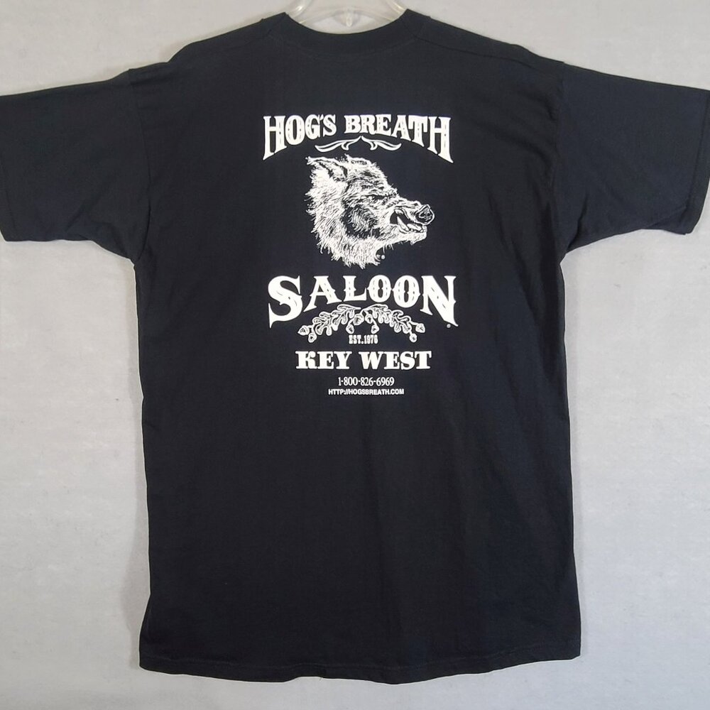 Vintage HOGS BREATH SALOON KEY WEST FLORIDA TShirt Black Double Sided